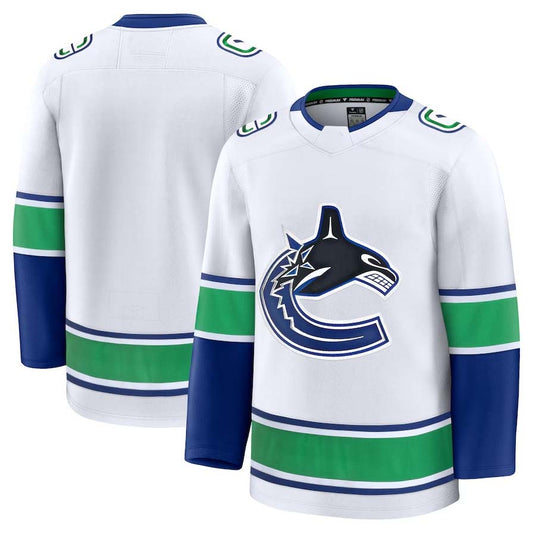 V.Canucks Fanatics Blank Player Game Jersey - White Stitched American Hockey Jerseys