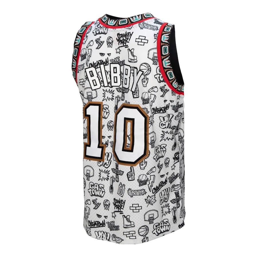 V.Grizzlies #10 Mike Bibby Player Jersey 1998-99 Swingman Jersey - White American Basketball Jerseys