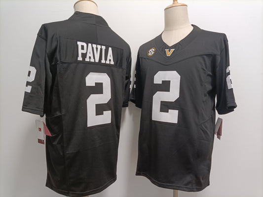 V.Commodores #2 Diego Pavia Player Black Football Jersey Stitched American College Jerseys