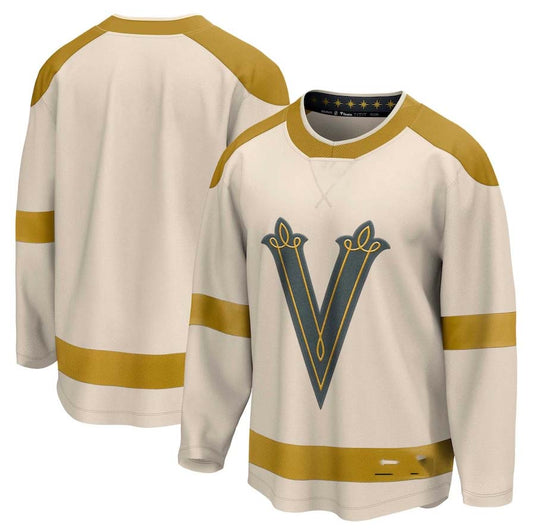 V.Golden Knights Fanatics Blank Player Classic Game Jersey - Cream Stitched American Hockey Jerseys