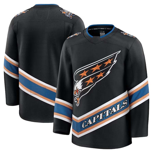 W.Capitals Fanatics Player 50th Anniversary Premium Jersey - Black Stitched American Hockey Jerseys