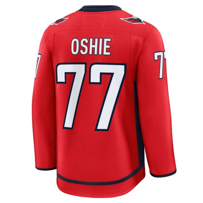 W.Capitals #77 TJ Oshie Fanatics Player Game Premium Jersey - Red Stitched American Hockey Jerseys