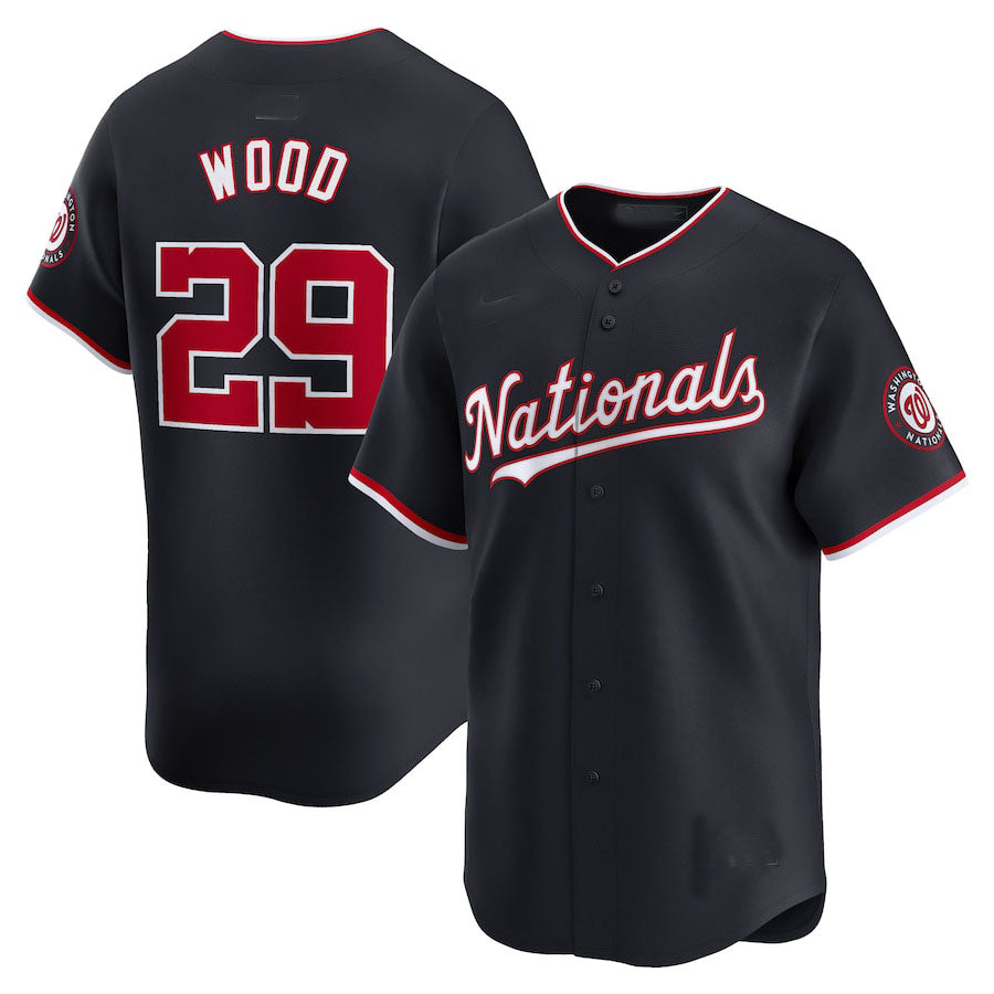 W.Nationals #29 James Wood Alternate Limited Player Jersey - Navy Baseball Jerseys