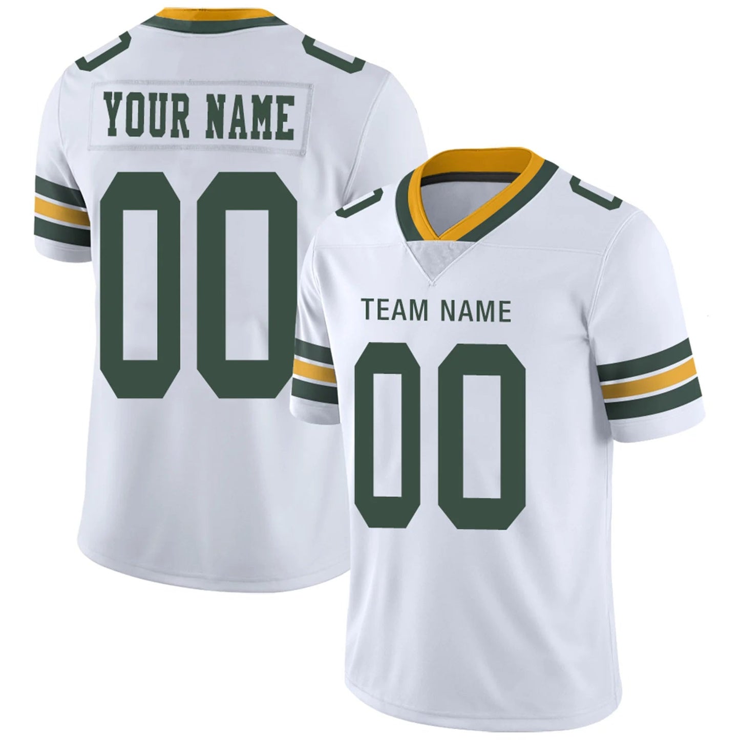 Custom GB.Packers White Personalized Design Your Own Name and Number for Men Women Youth Jerseys