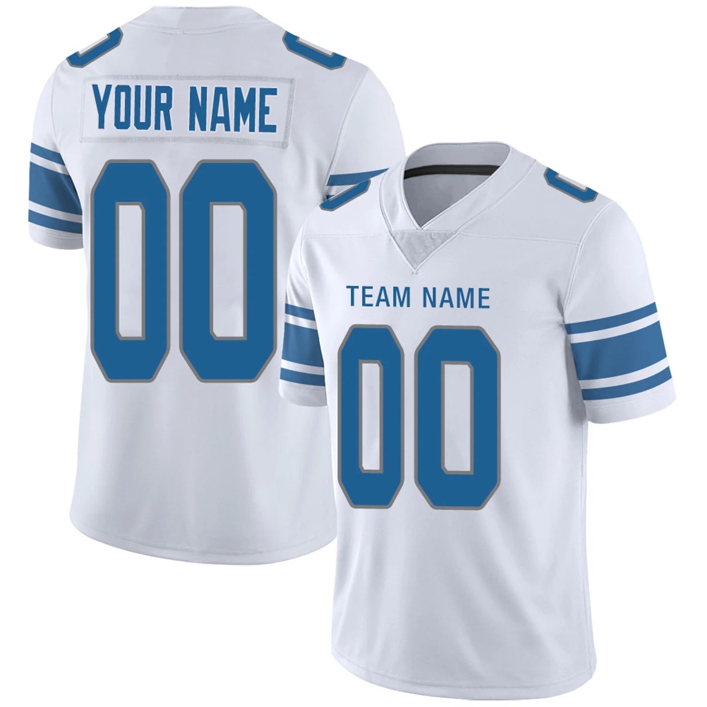 Custom D.Lions White Personalized Design Your Own Name and Number for Men Women Youth Jerseys