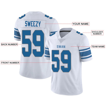 Custom D.Lions White Personalized Design Your Own Name and Number for Men Women Youth Jerseys