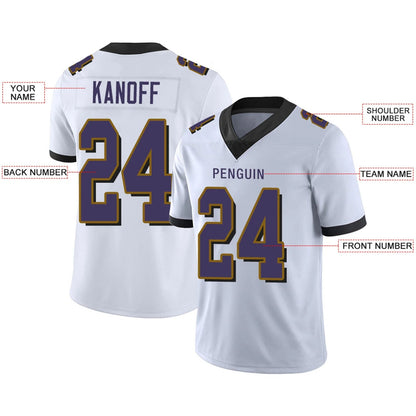 Custom B.Ravens White Personalized Design Game Football Jerseys